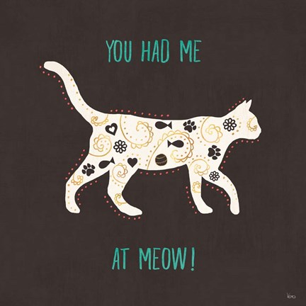 Framed Otomi Cats IV Dark Print