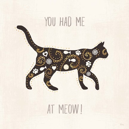 Framed Otomi Cats IV Neutral Print