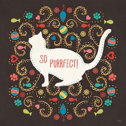 Framed Otomi Cats III Dark Print