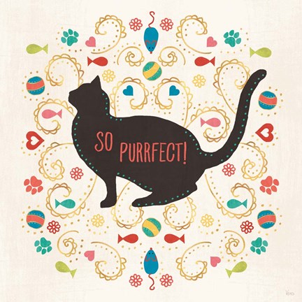 Framed Otomi Cats III Print