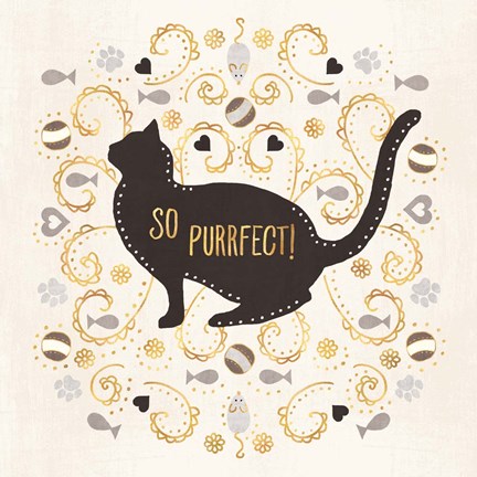 Framed Otomi Cats III Neutral Print