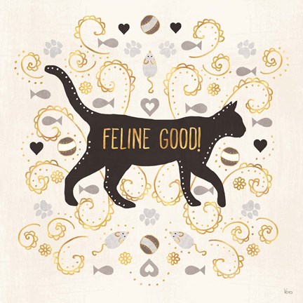 Framed Otomi Cats II Neutral Print