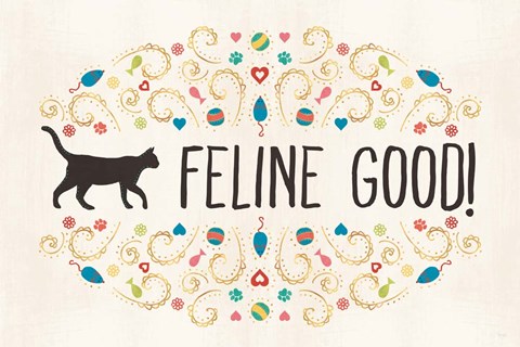 Framed Otomi Cats I Print