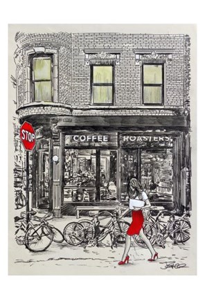 Framed Coffee Roasters Place Print