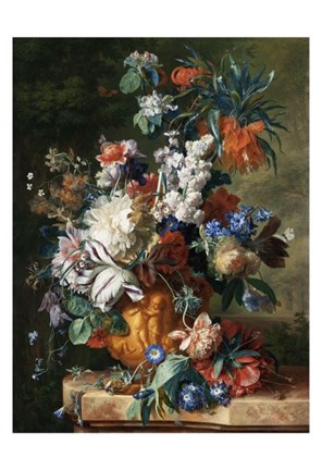 Framed Jan van Huysum, Bouquet of Flowers in an Urn Print