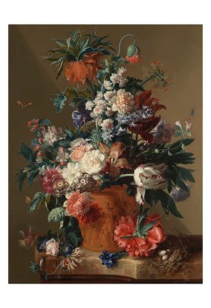 Framed Jan van Huysum, Vase of Flowers Print