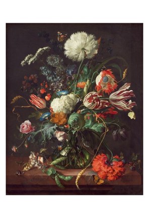 Framed Jan Davidsz de Heem, Vase of Flowers Print