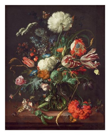 Framed Jan Davidsz de Heem, Vase of Flowers Print
