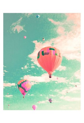 Framed Colorful Hot Air Balloons Print