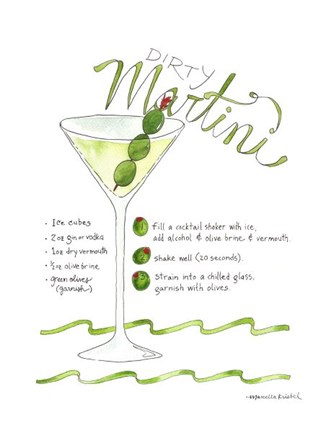 Framed Dirty Martini Print