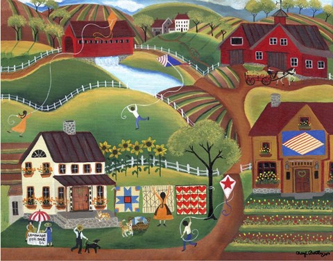 Framed Kites Quilts And Lemonade Print