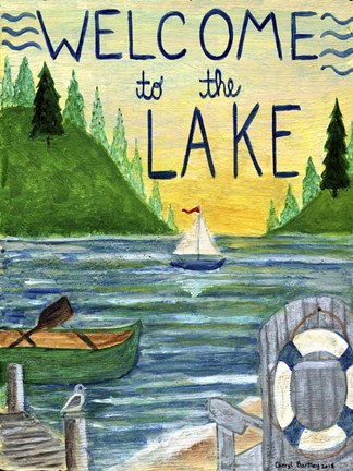 Framed Welcome To The Lake Print