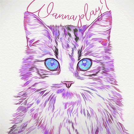 Framed Wanna Play Cat Print