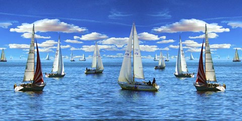 Framed Sailing The Sea Print