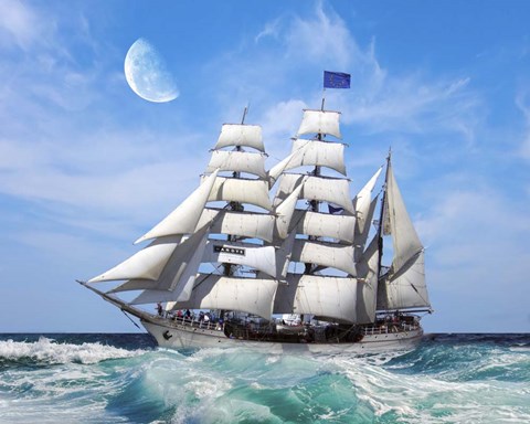 Framed Sailing The Ocean 6 Print