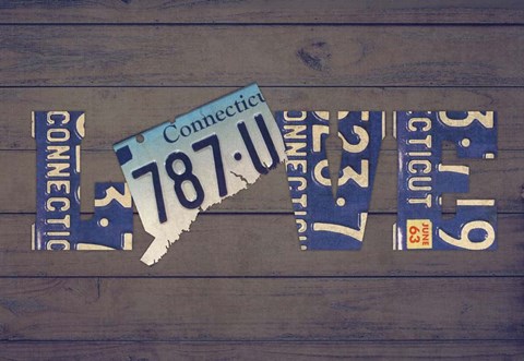 Framed CT State Love Print