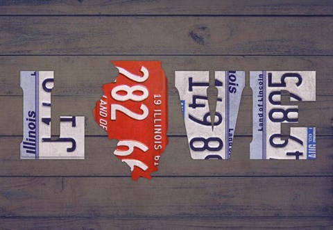 Framed IL State Love Print