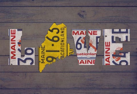 Framed ME State Love Print