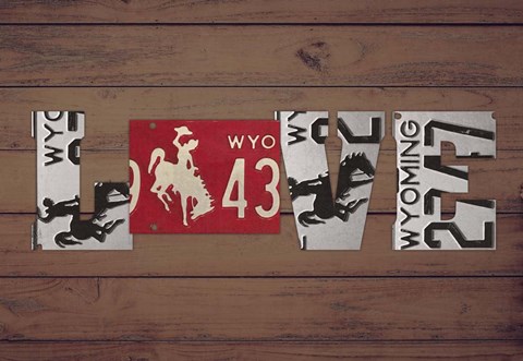 Framed WY State Love Print