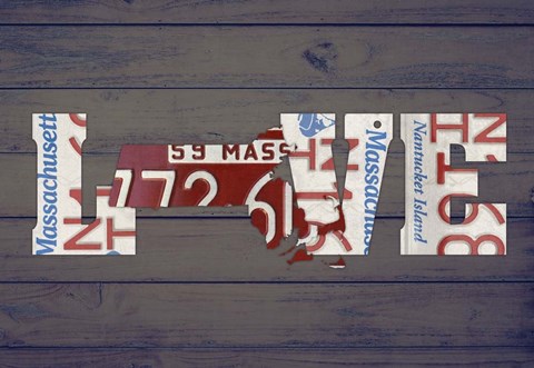 Framed MA State Love Print