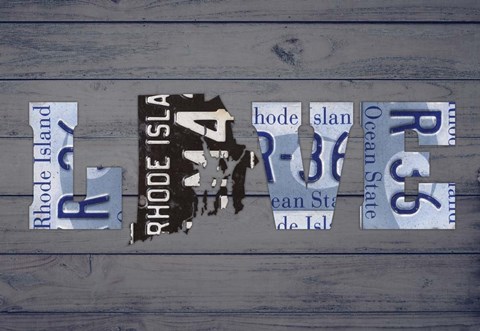 Framed RI State Love Print