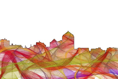 Framed Albuquerque New Mexico Skyline - Summer Swirl Print