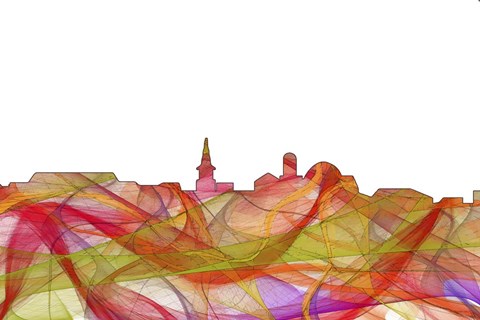 Framed Alexandria Virginia Skyline - Summer Swirl Print