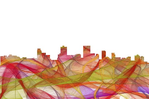 Framed Anchorage Alaska Skyline - Summer Swirl Print