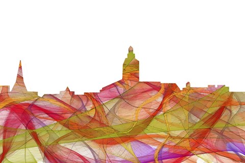 Framed Annapolis Maryland Skyline - Summer Swirl Print