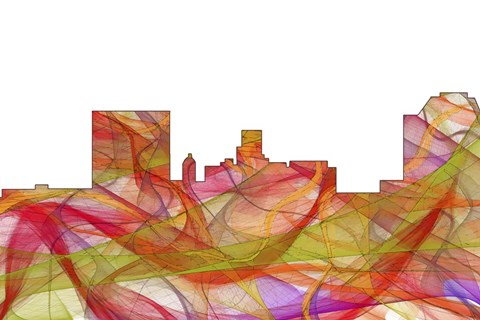 Framed Augusta Georgia Skyline.-Summer Swirljpg Print