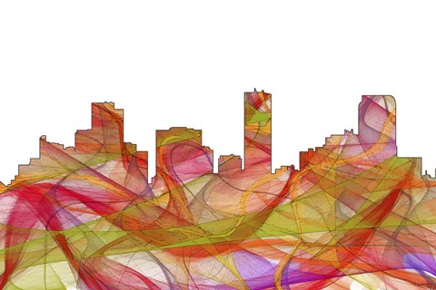 Framed Denver Colorado Skyline - Summer Swirl Print