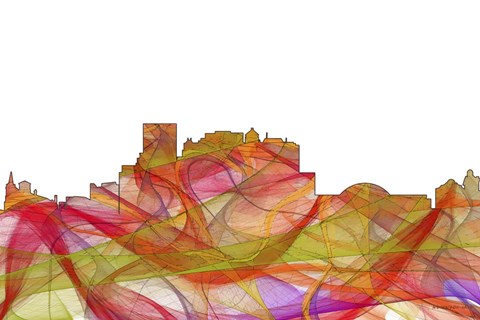 Framed El Paso Texas Skyline. - Summer Swirljpg Print