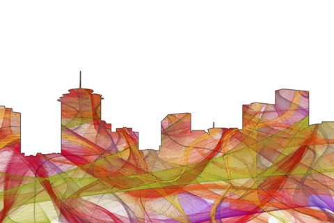 Framed New Orleans Louisiana Skyline -Summer Swirl Print