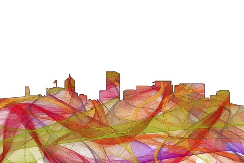 Framed Portland Oregon Skyline - Summer Swirl Print