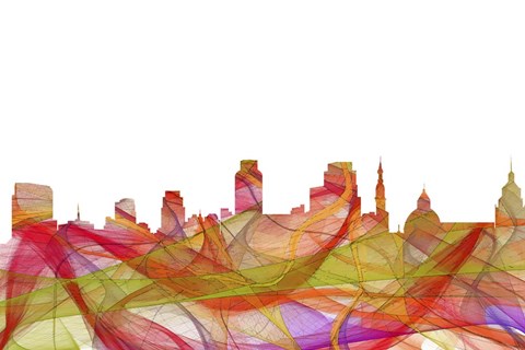 Framed Sacramento California Skyline Print