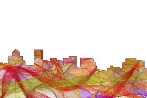 Framed Salem Oregon Skyline - Summer Swirl Print