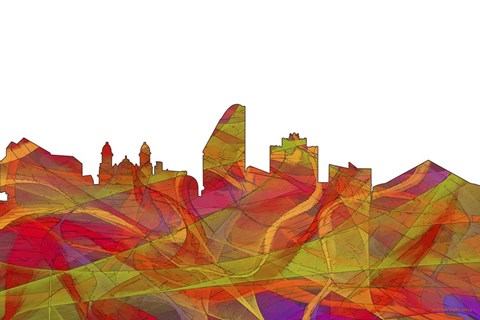 Framed San Jose California Skyline - Summer Swirl Print