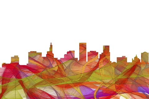 Framed St Paul Minnesota Skyline - Summer Swirl Print