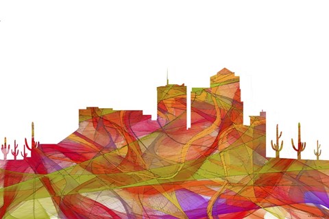 Framed Tucson Arizona - Summer Swirl Print