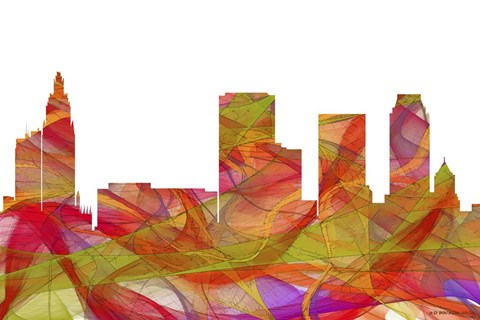 Framed Tulsa Oklahoma - Summer Swirl Print