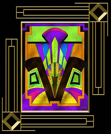 Framed Art Deco Design 5B Print