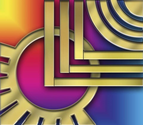 Framed Art Deco Design 24A Print