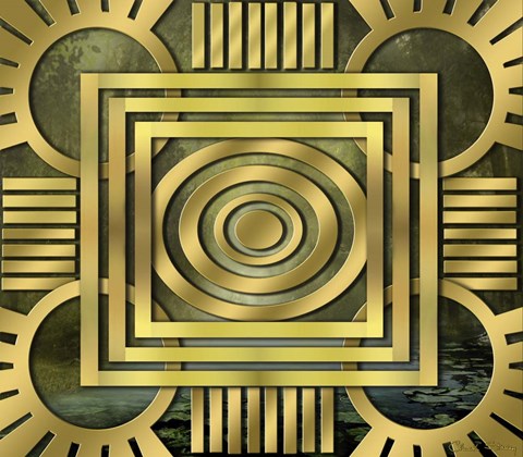 Framed Art Deco Design Forest Print