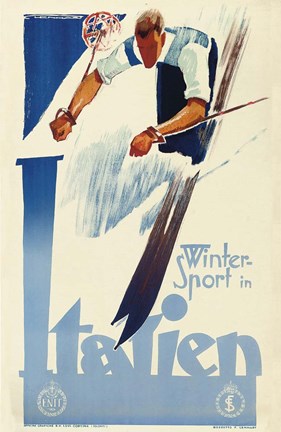 Framed Winter Sport in Italien Print