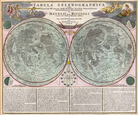 Framed Map Of The Moon-Geographicus-Tabula Selenographica Moon Doppelmayr 1707 Print