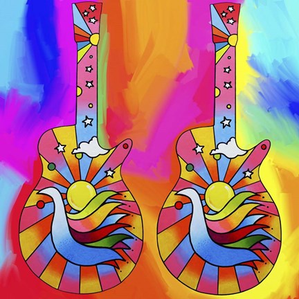 Framed Guitars Dove Print