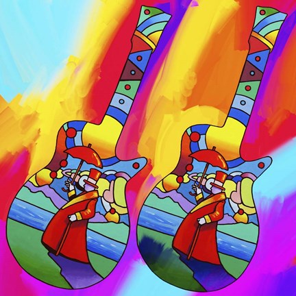 Framed Guitars Umbrella Man Print