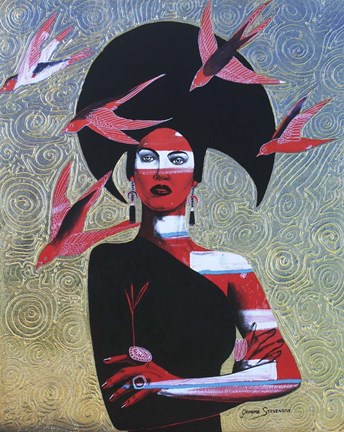 Framed Black Swallow Print