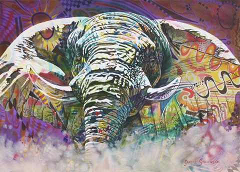 Framed Psycodelic Ele Print