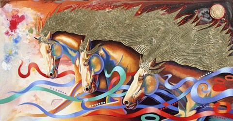 Framed Stallions Of The Gods Print